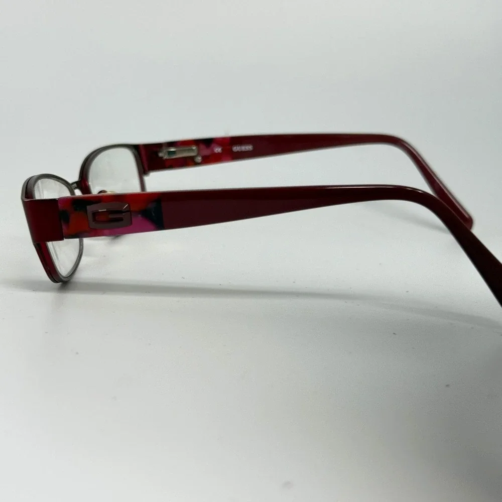 Guess Eyeglasses Frames Red Multi Tortoise Rectangle 52-16-135 RD 2